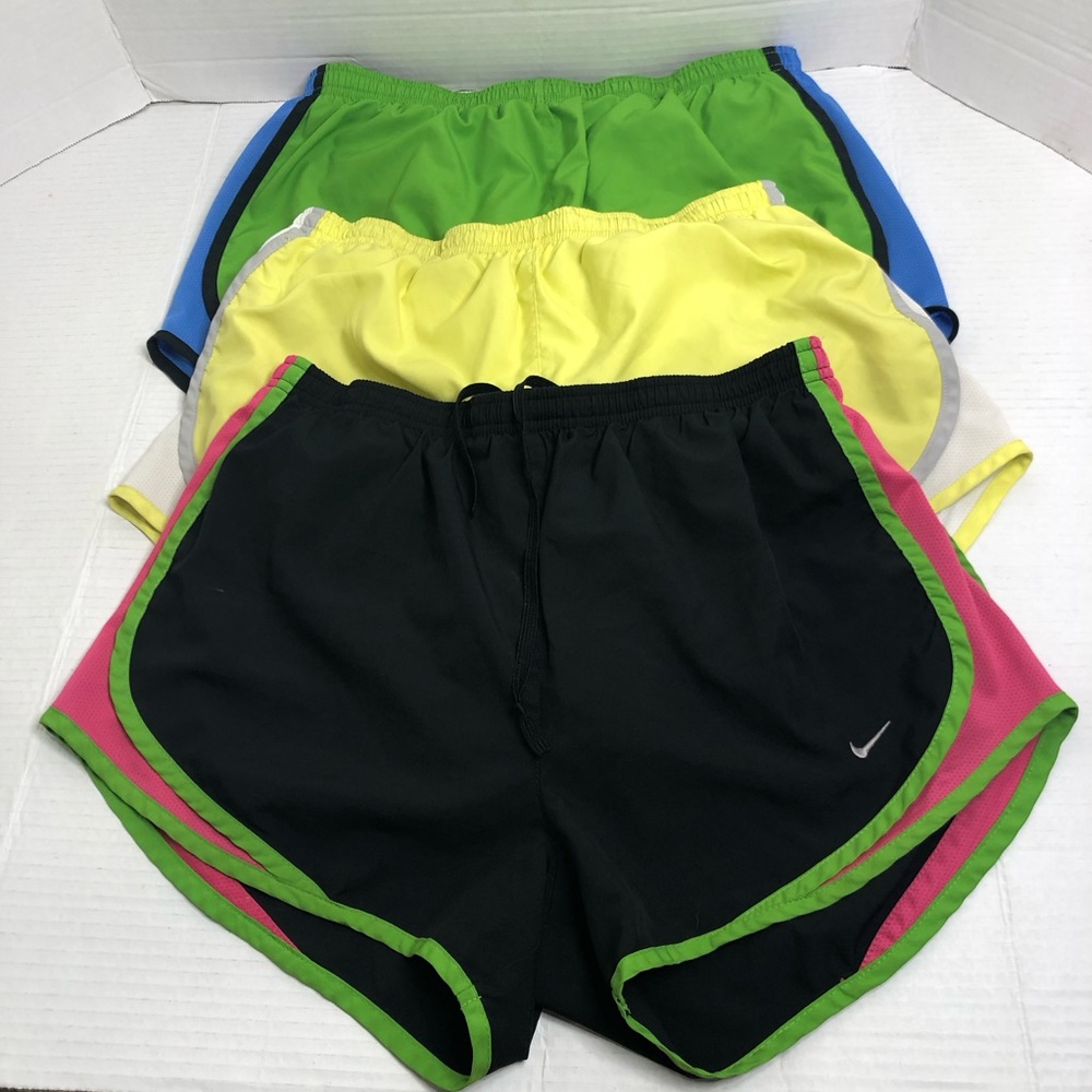 Nike Dri Fit Shorts Set of 3 Womens Medium Athletic Running Workout Drawstring